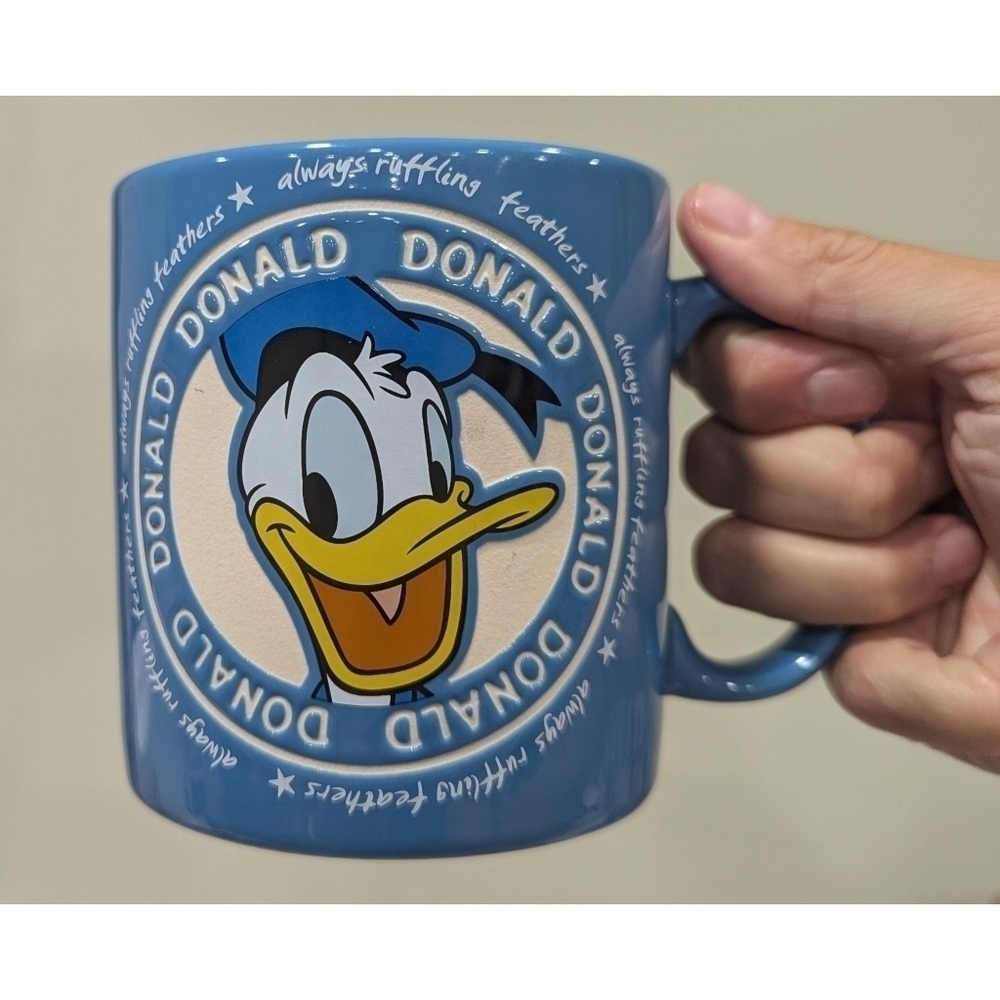 Disney Parks Donald Always Ruffles Feathers Blue Ceramic Large Mug